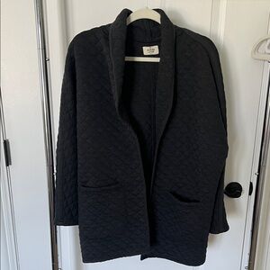 Quilted Black Shawl Collar Jacket